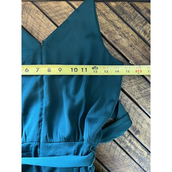 NWT H&M Wide Leg Crop Jumpsuit Emerald Green Belt Zip Up Size US 0 EU32 - Picture 9 of 12